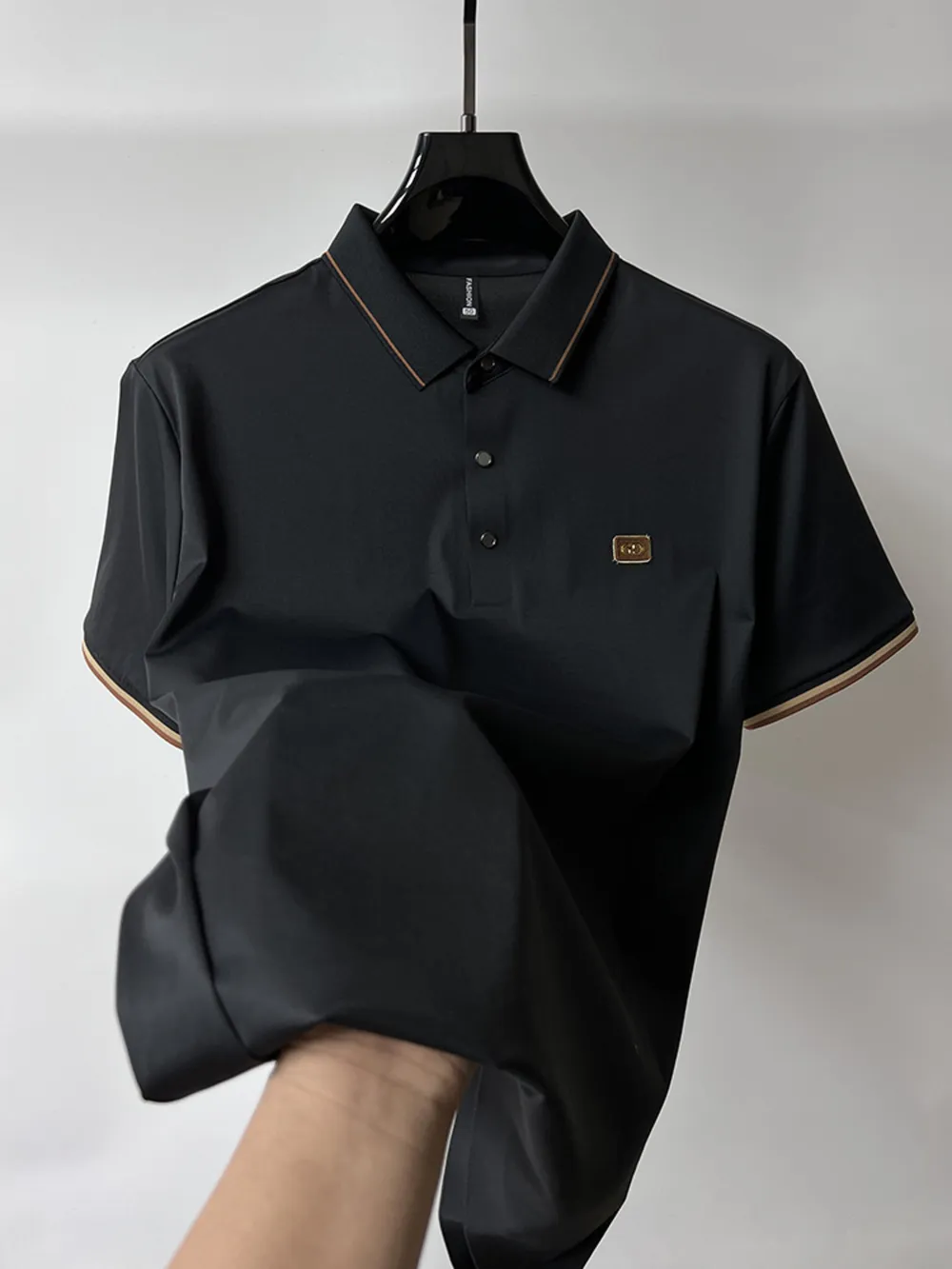 Men's Plus Size Button Detail Short Sleeve Polo