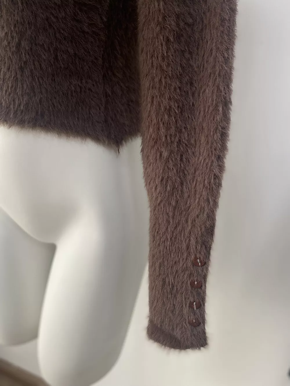 Soft Fuzzy Button-Down Cropped Cardigan, image 29