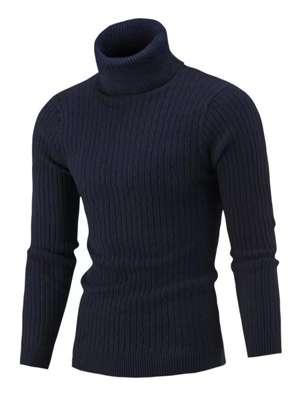 Men's Full Size Classic Cable Knit Turtleneck Sweater Plus Size, image 10