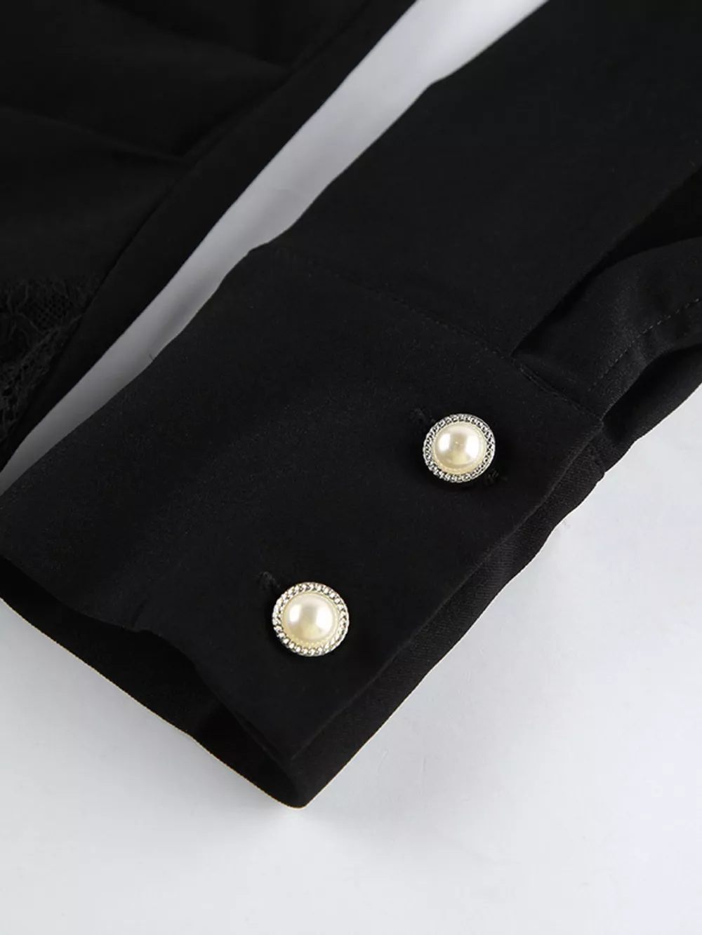 Lace Detail Button Front Long Sleeve Dress, image 11