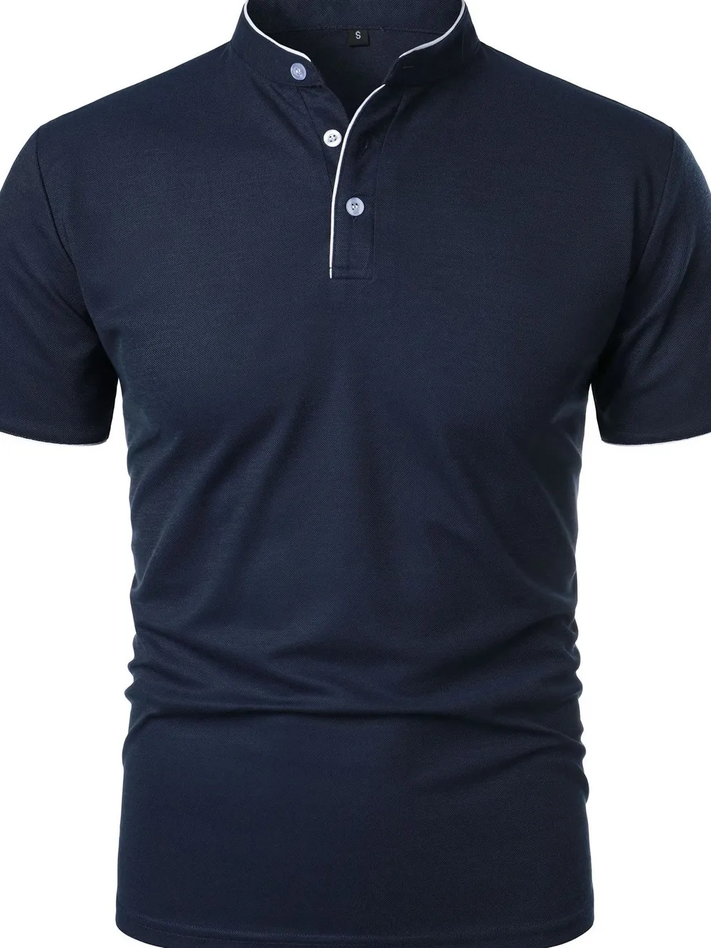 Men's Full Size Short Sleeve Contrast Trim Polo Plus Size, image 25