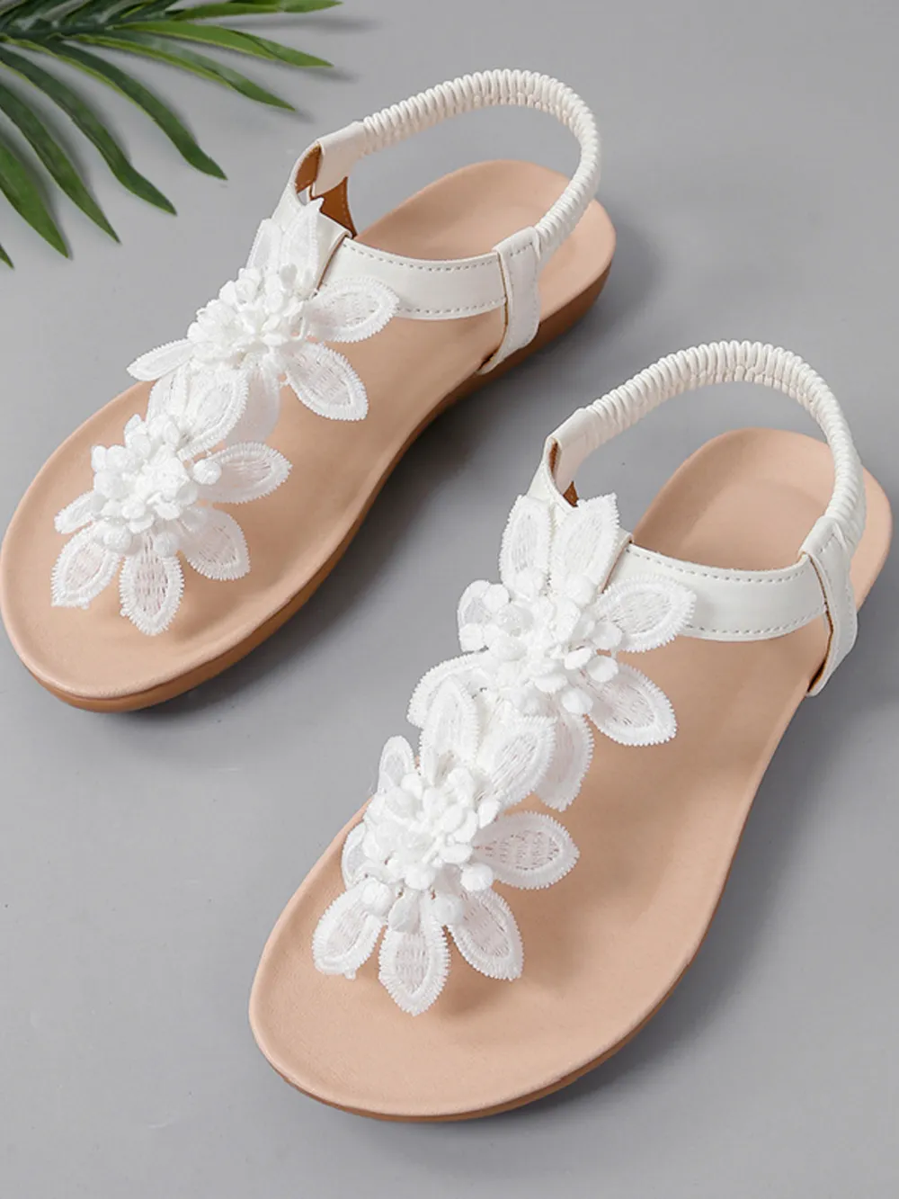 Flower Open Toe Flats Sandals, image 6