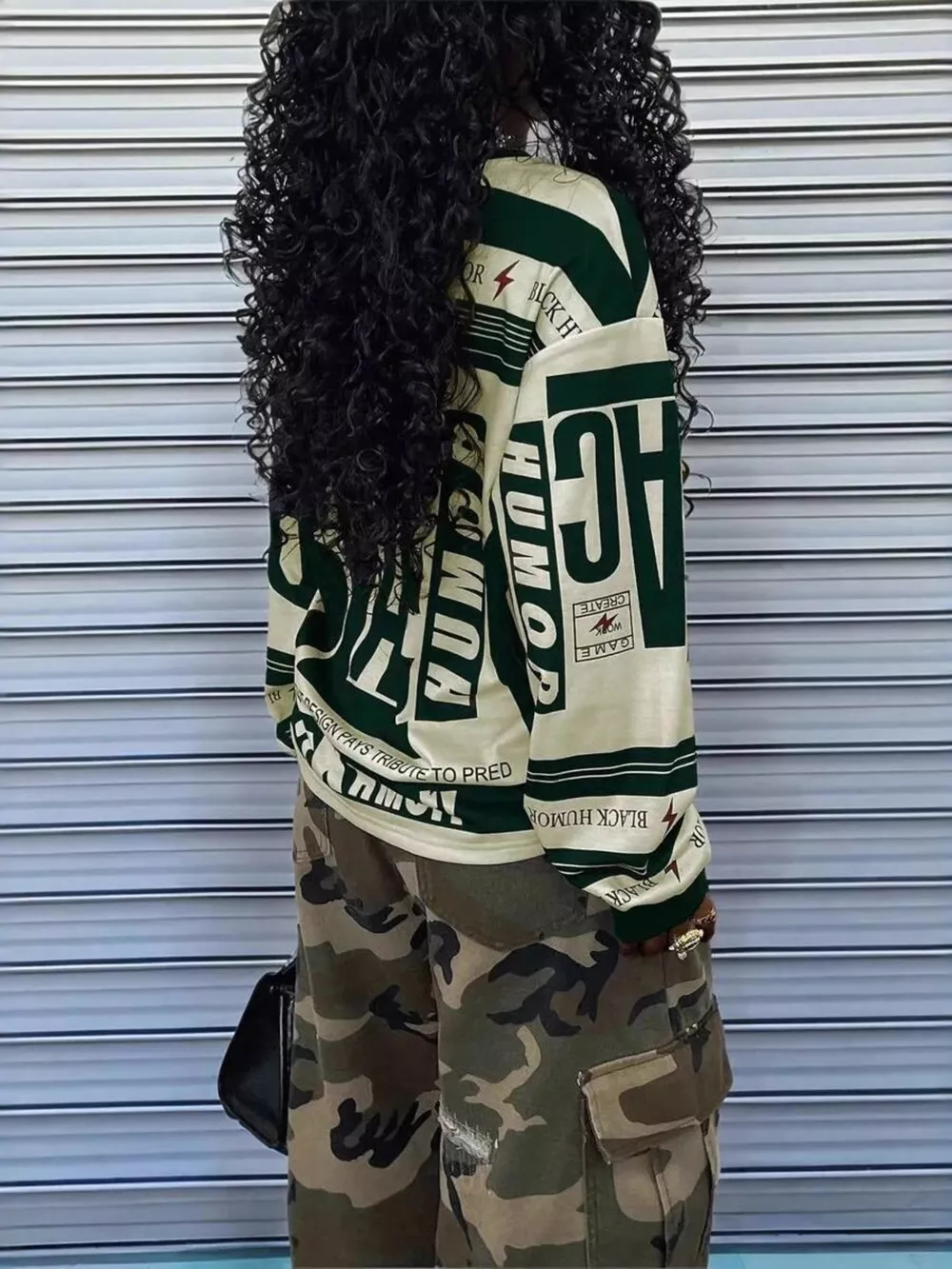 Printed Drop Shoulder Long Sleeve T-Shirt, image 4
