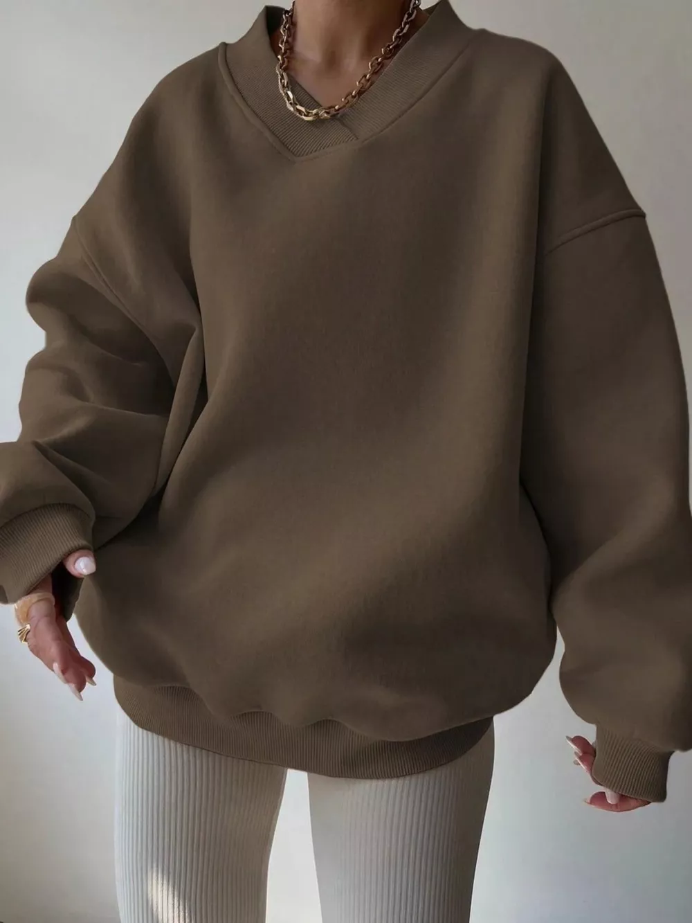 Dropped Shoulder Long Sleeve Oversized Sweatshirt, image 7
