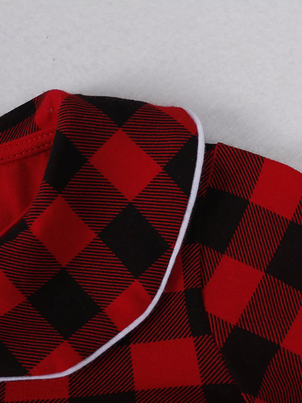 Children's Plaid Ruffle Hem Long Sleeve Dress, image 7
