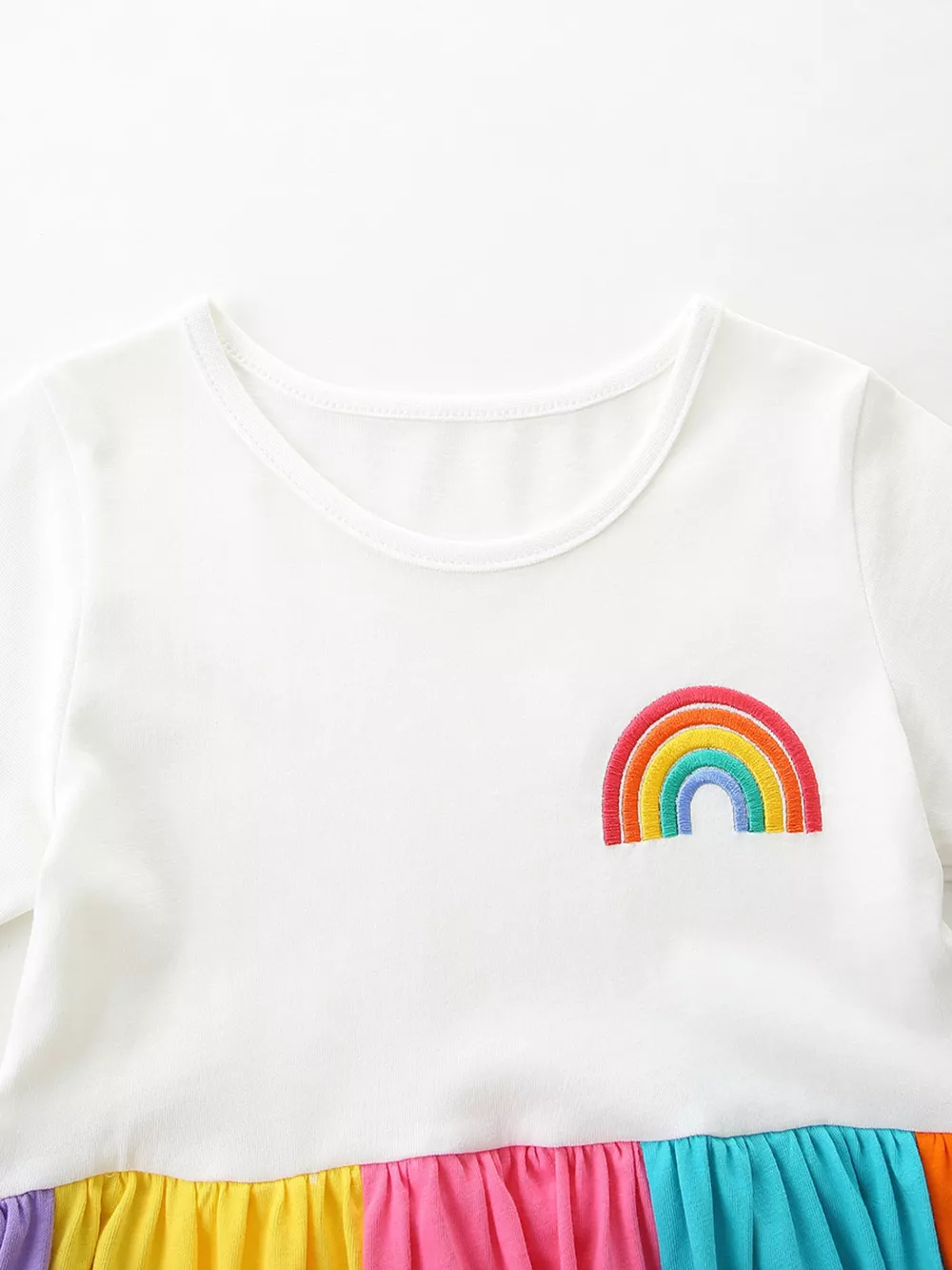 Children's Rainbow Striped Casual Dress, image 3