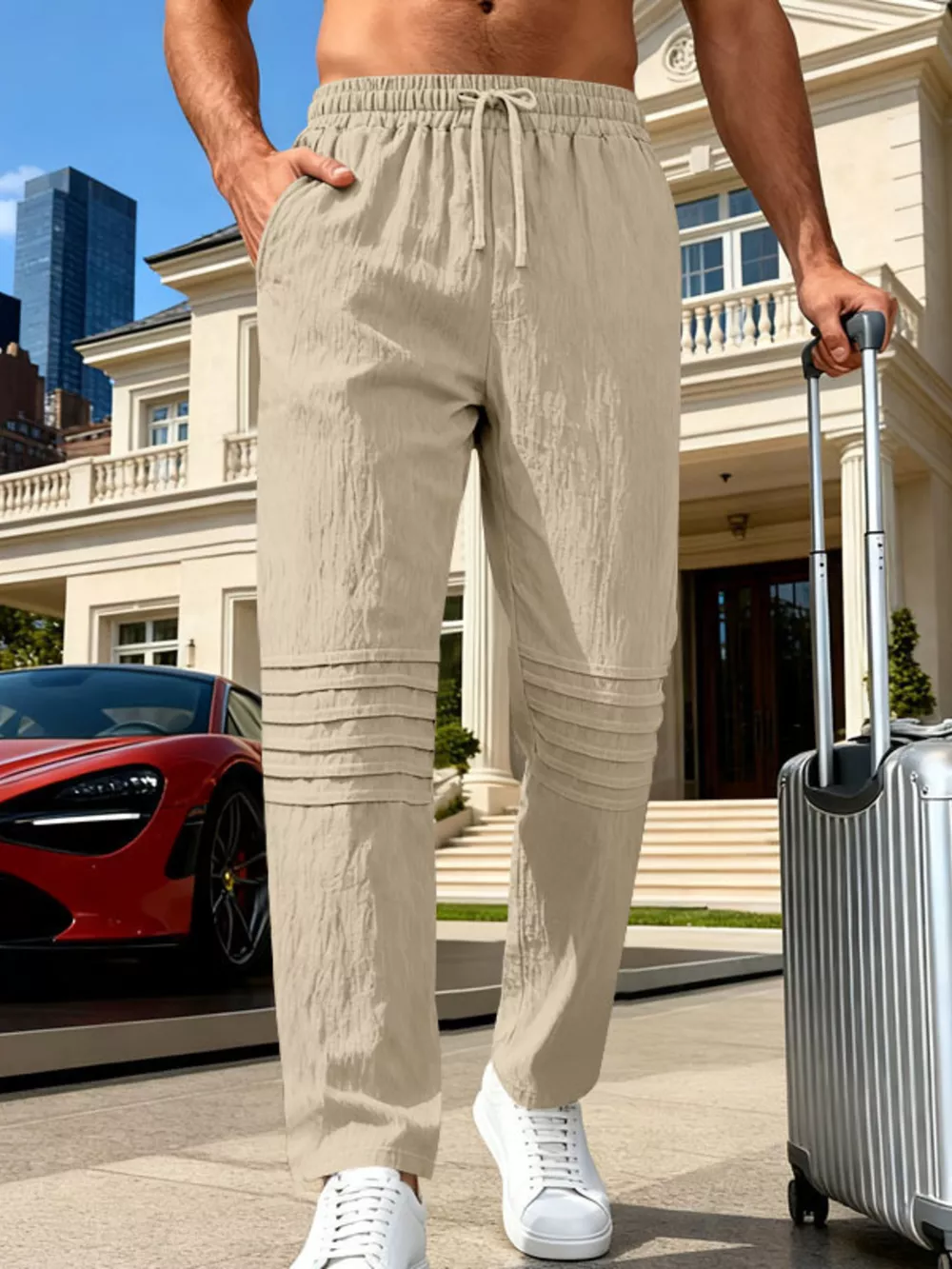 Men's Full Size Casual Drawstring Pants Plus Size, image 2
