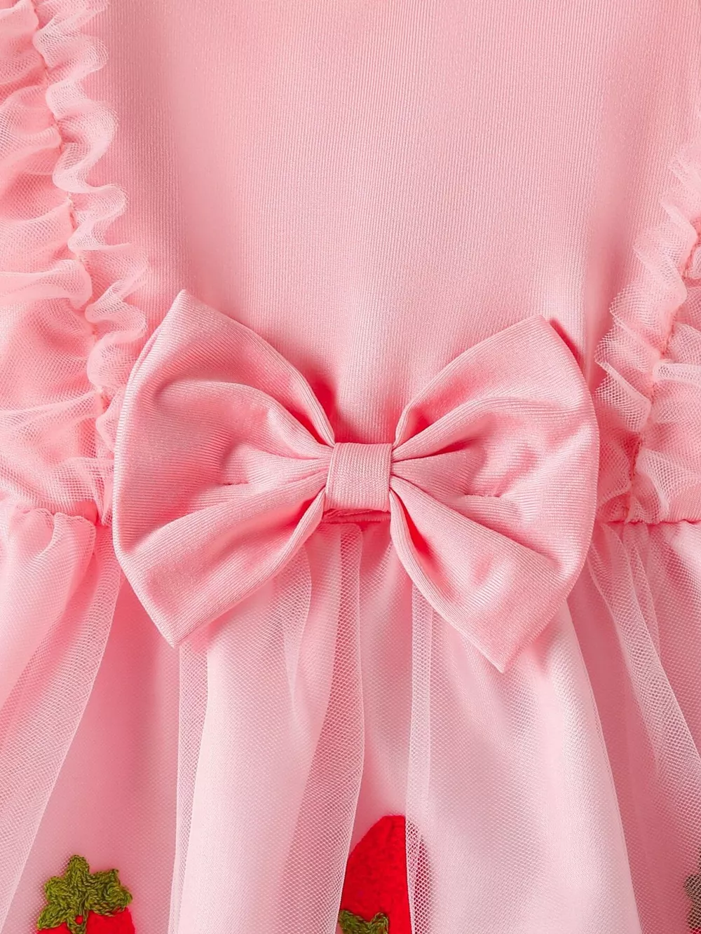 Children's Bow Decor Ruffle Trim Dress, image 5