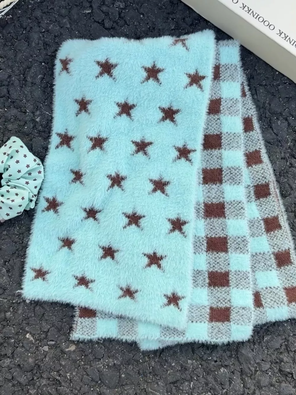 Star Plaid Plush Scarf, image 4