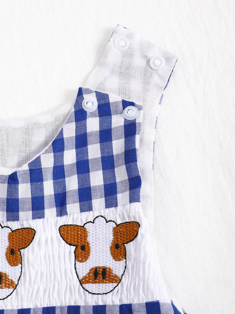 Children's Embroidered Plaid One-Piece Romper, image 15