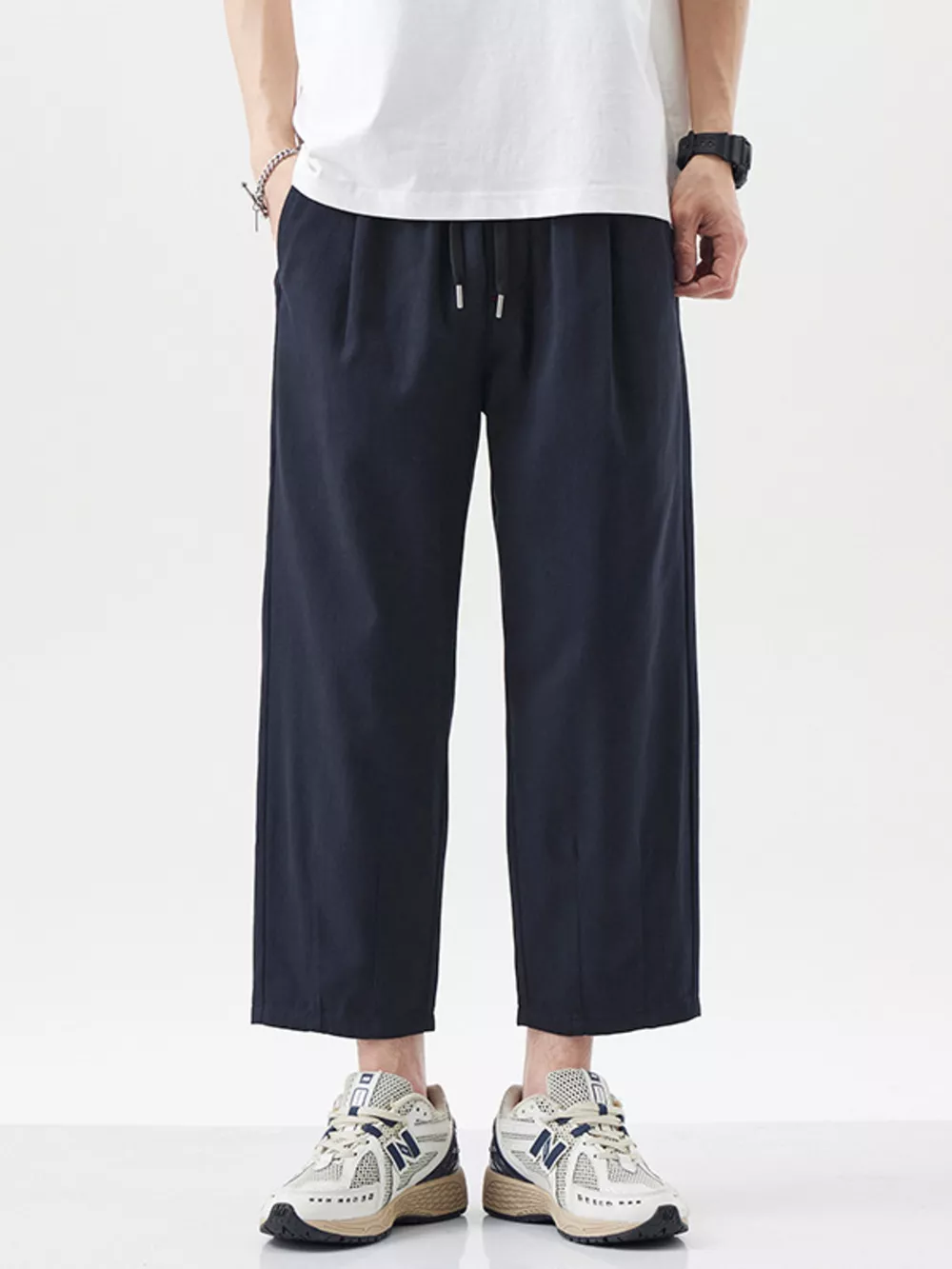 Men's Plus Size Casual Loose Cropped Pants, image 5