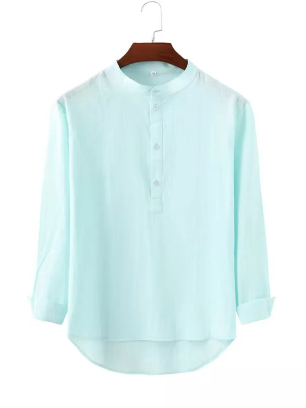 Men's Full Size Button Detail Long Sleeve Shirt Plus Size, image 7