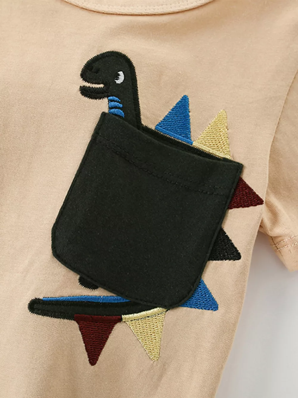 Children's Dinosaur Pocket Round Neck T-Shirt, image 3