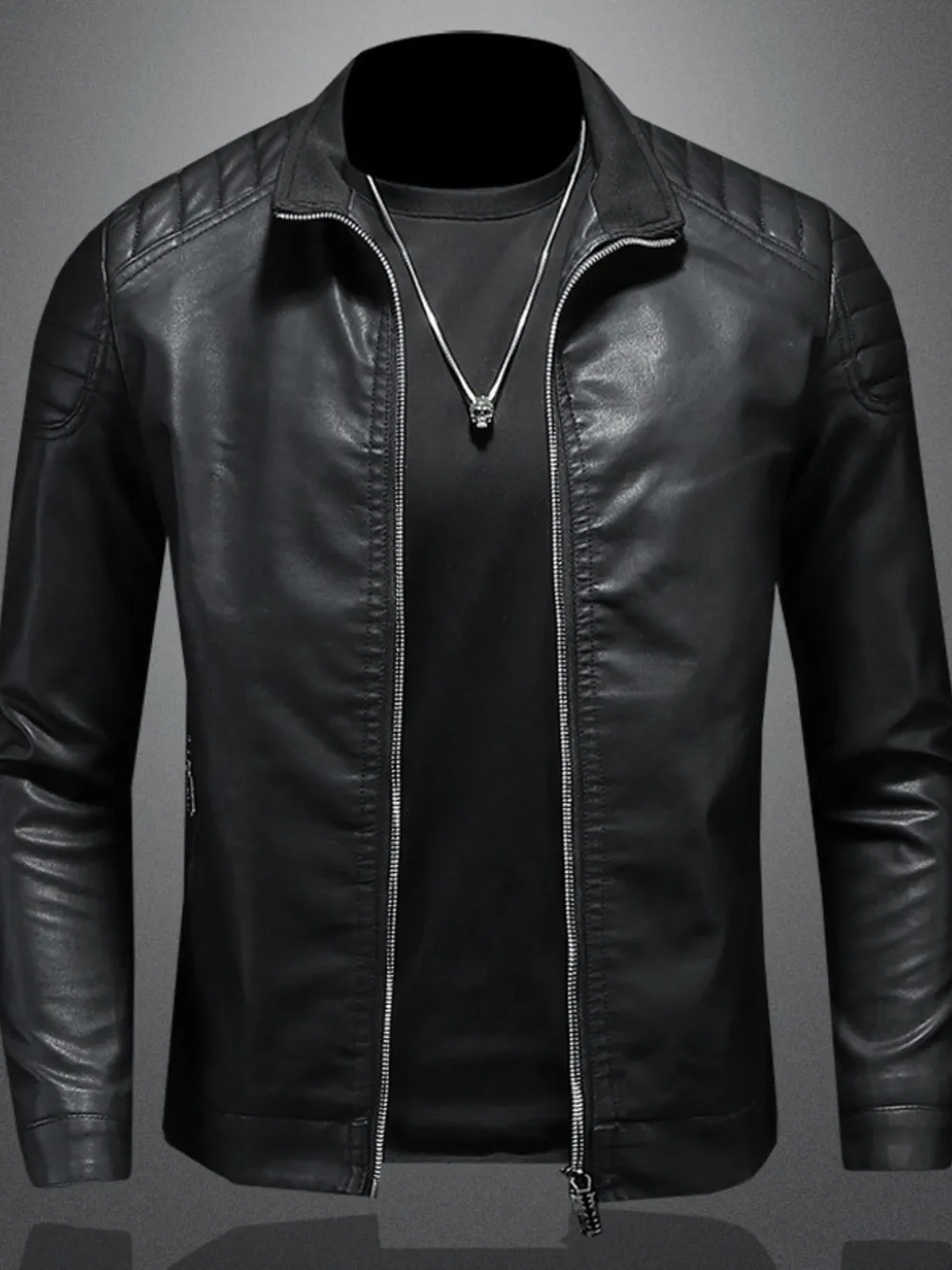 Men's Plus Size Zip Up Long Sleeve Jacket, image 2