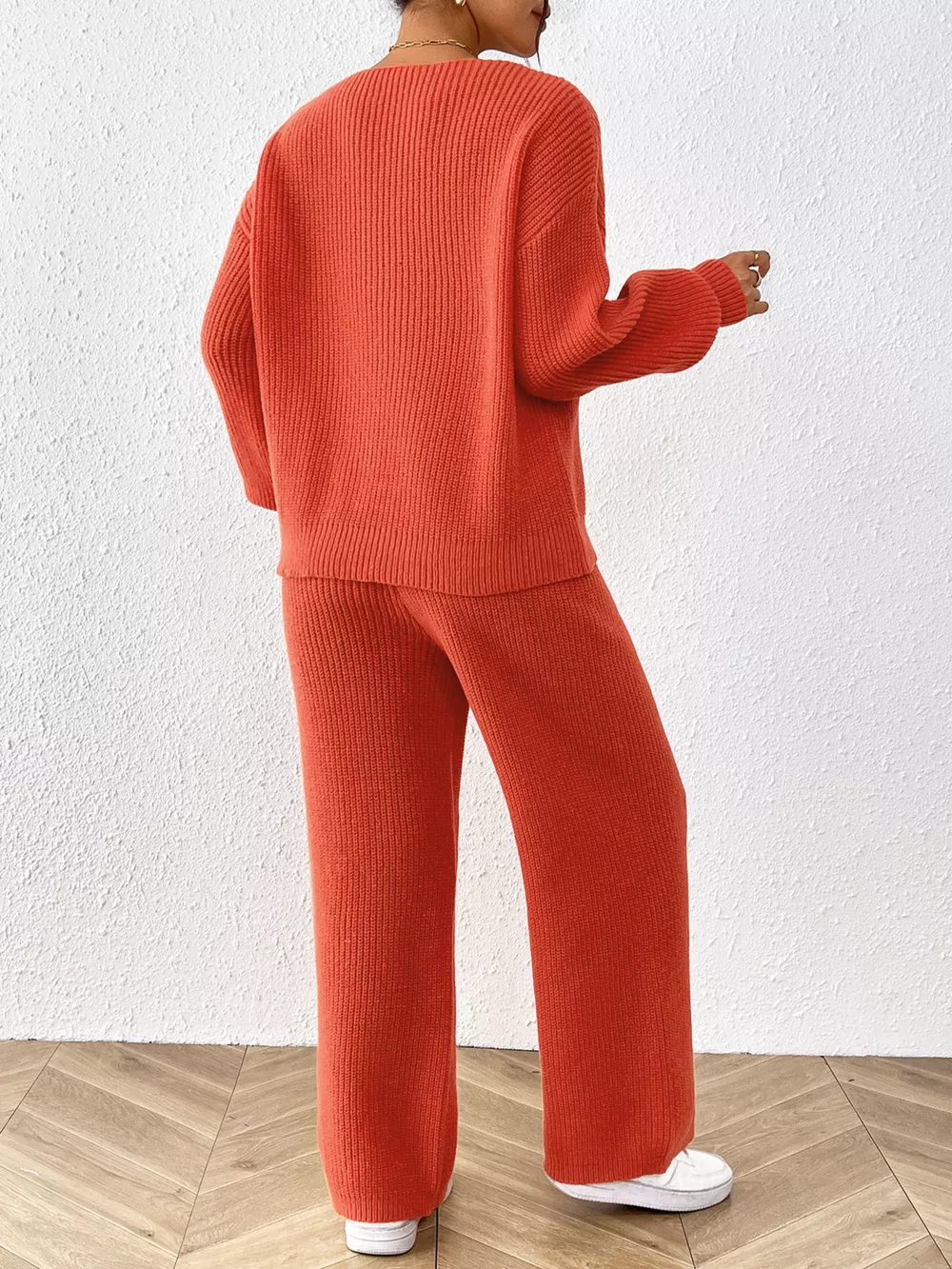 V-Neck Sweater and Pants Sweater Set, image 14
