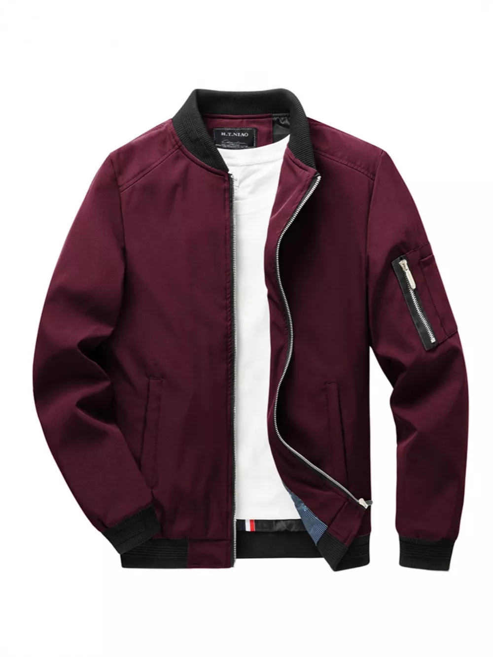 Men's Plus Size Casual Lightweight Bomber Jacket, image 5