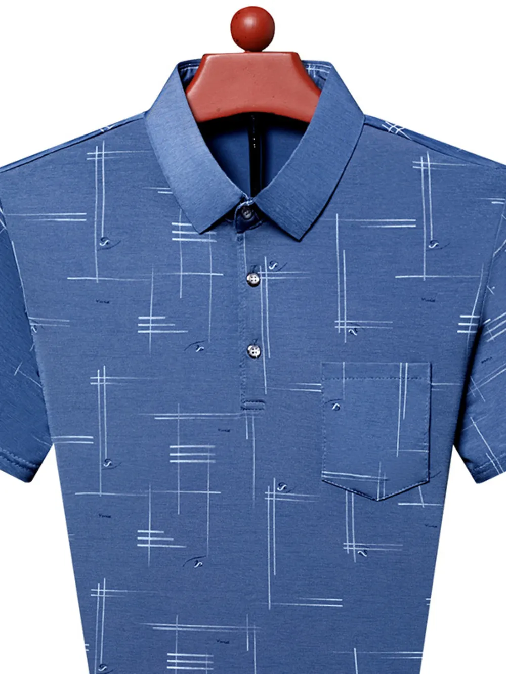Men's Plus Size Geometric Pattern Short Sleeve Polo