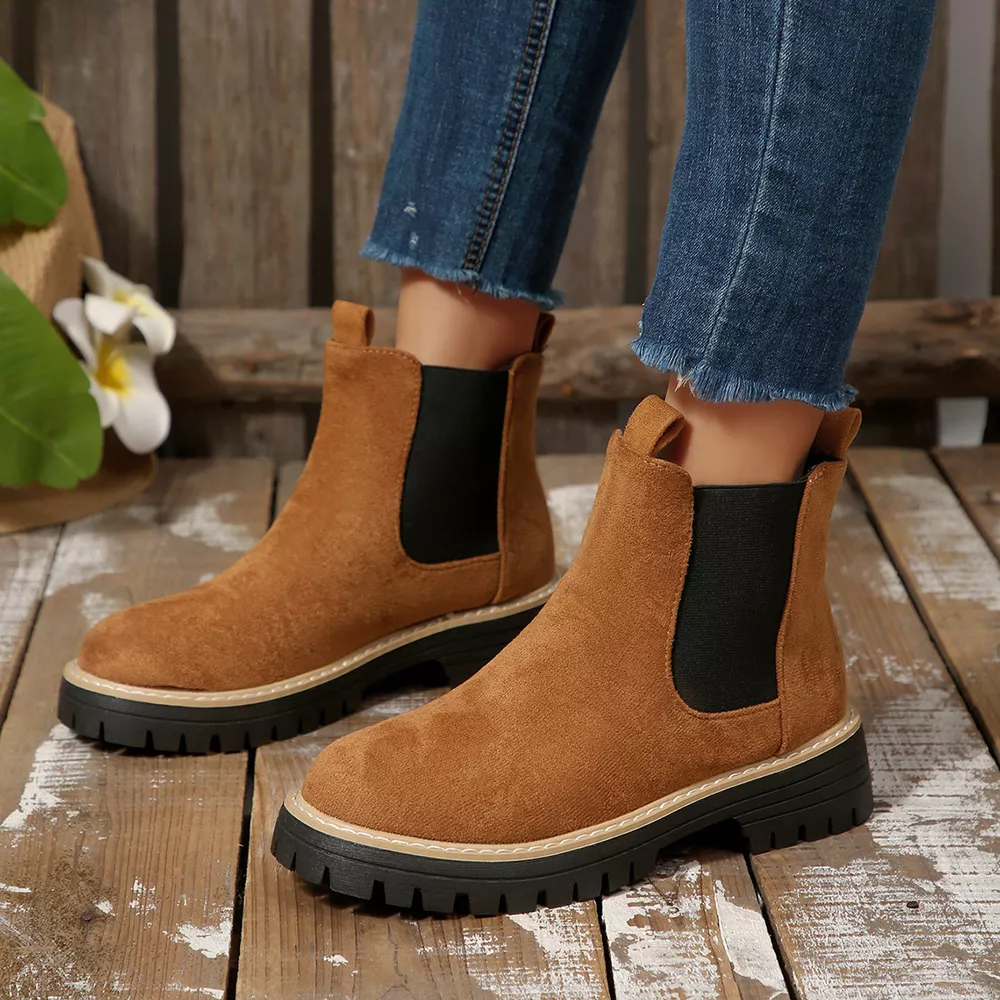 Round Toe Block Heels Boots, image 9