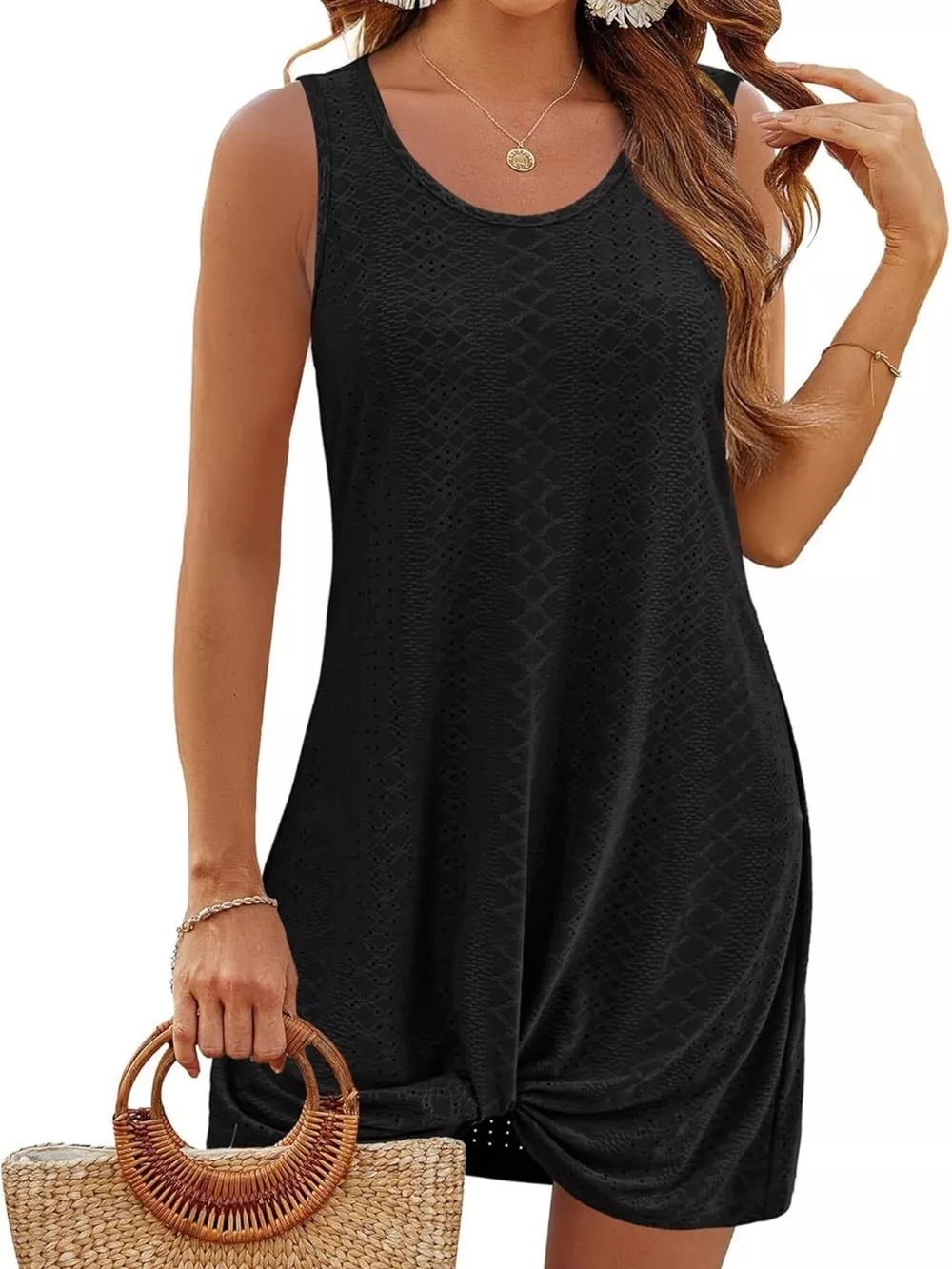Sleeveless Knotted Hem Tank Dress, image 20