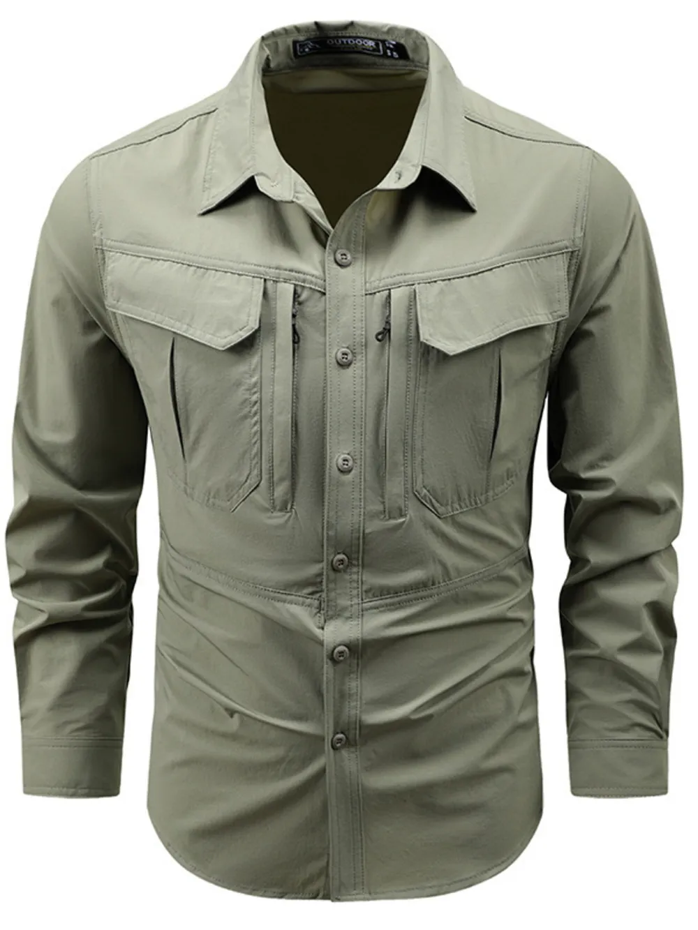 Men's Plus Size Button Up Long Sleeve Shirt