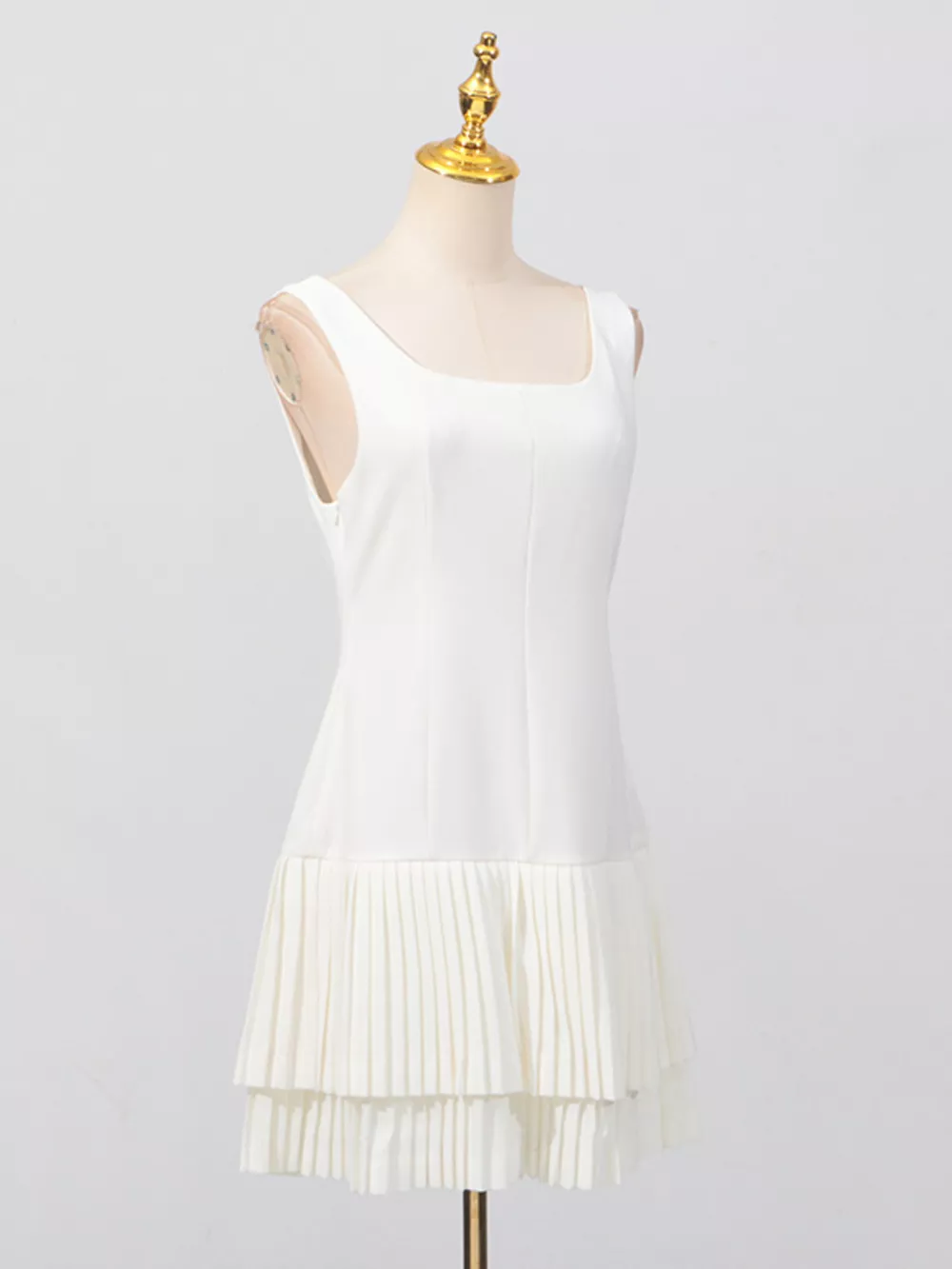 Square Neck Pleated Mini Dress, image 8