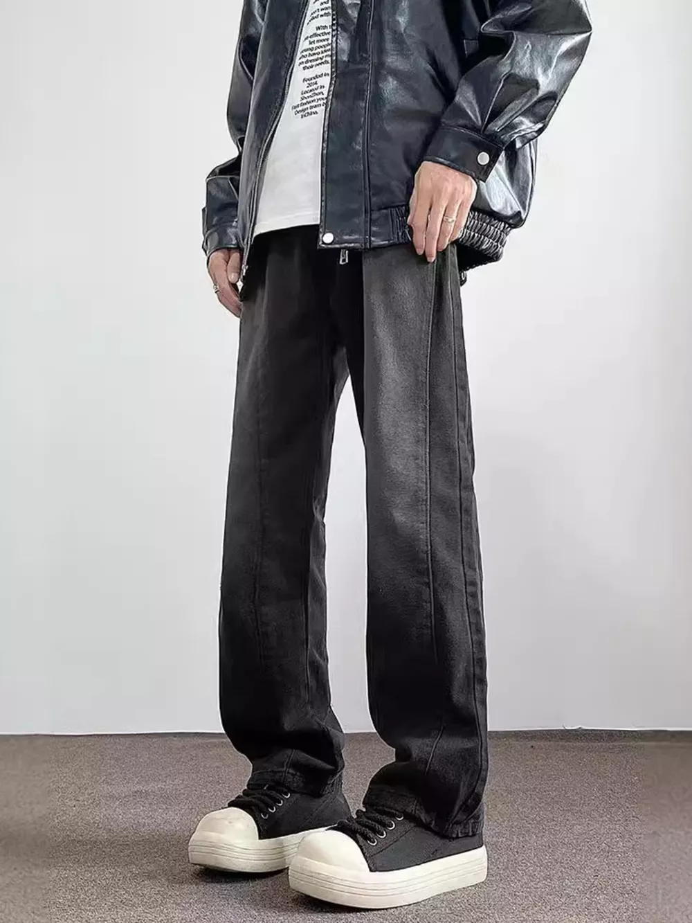 Men's Full Size Vintage Wash Wide Leg Jeans Plus Size, image 3