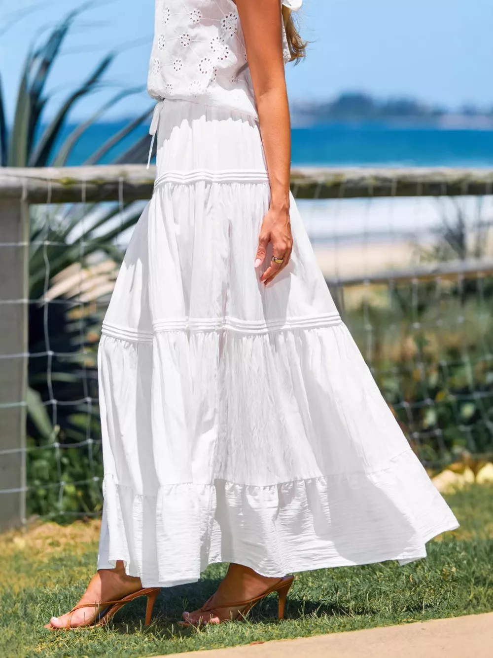Flowy Tiered Maxi Skirt, image 2