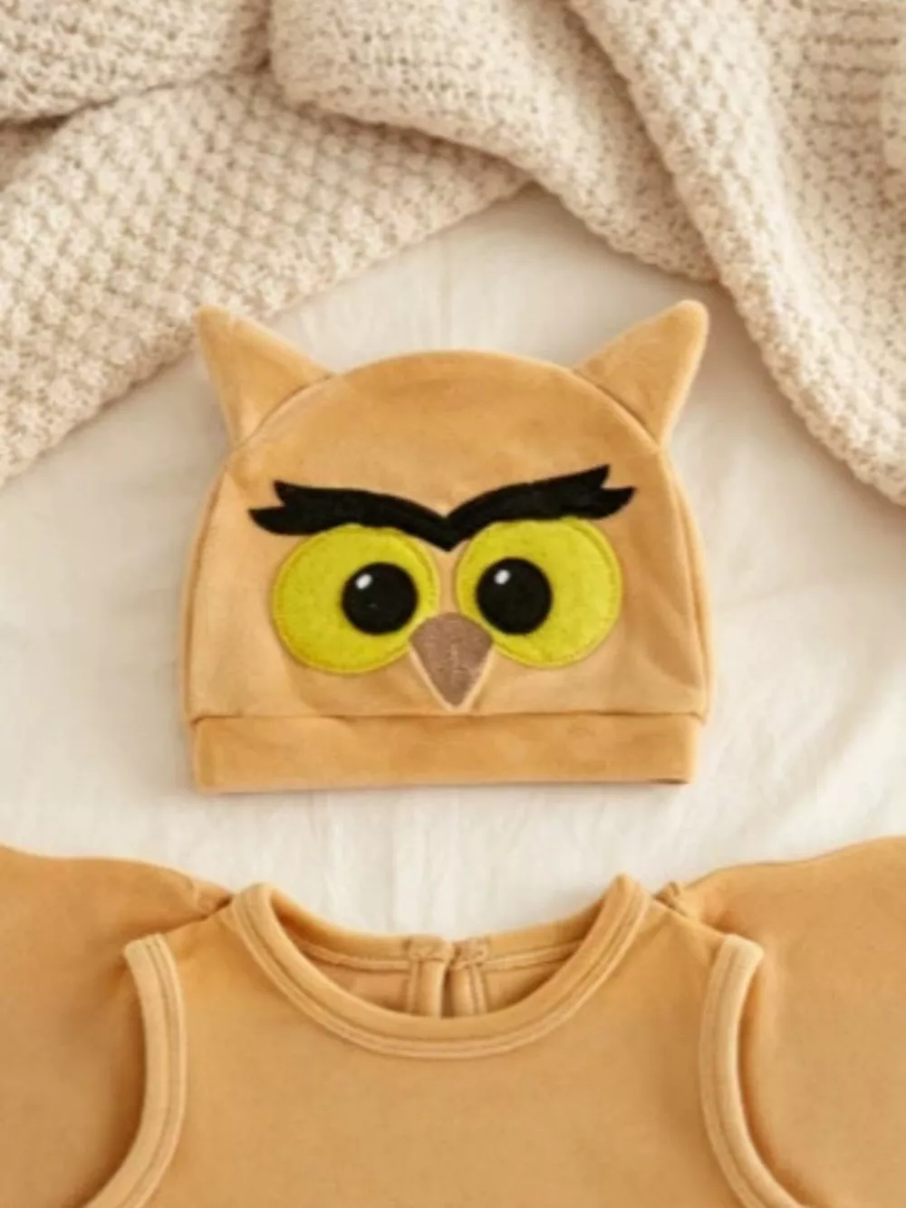 Children's Owl Wings Top and Bottom Set with Hat, image 5