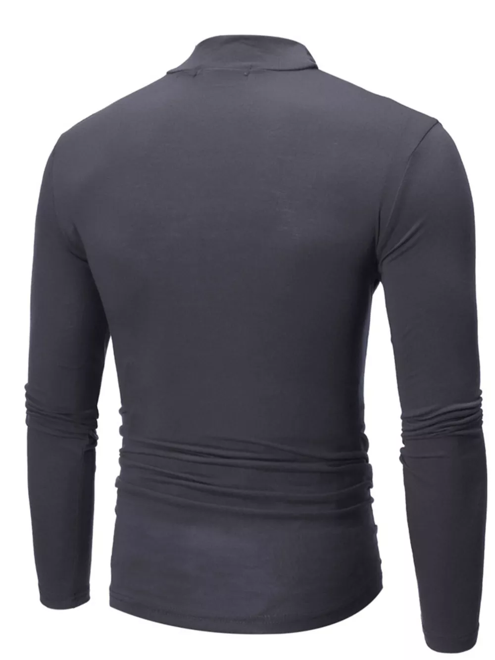 Men's Plus Size Slim Fit Mock Neck Long Sleeve T-Shirt, image 2