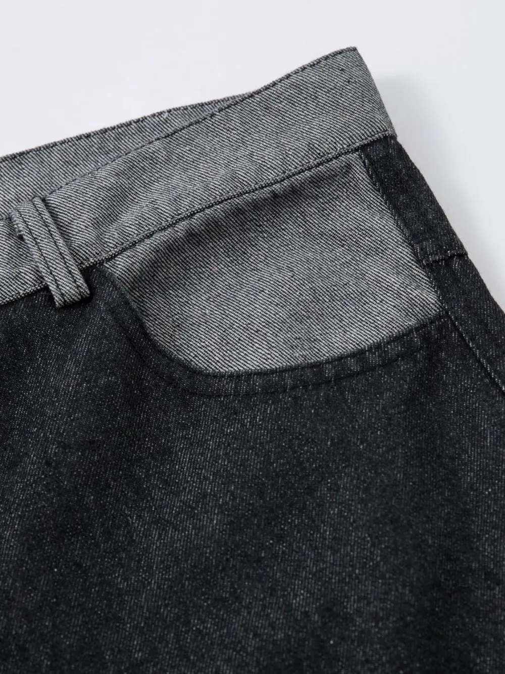 Men's Wide Leg Cargo Jeans with Contrast Panels, image 9