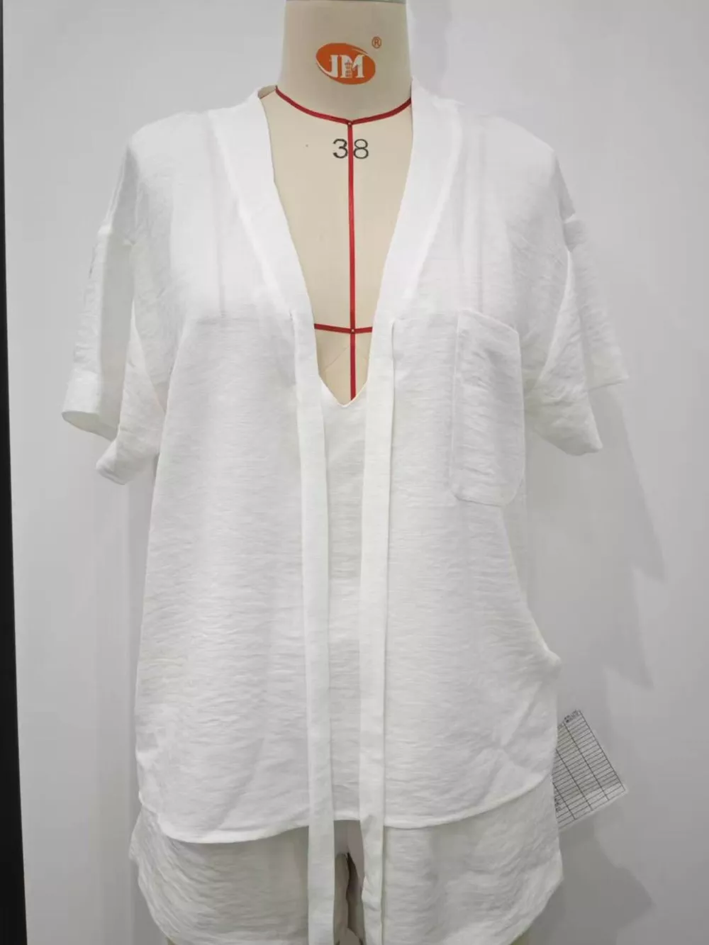 Tie-Front Half Sleeve Shirt and Shorts Set, image 3