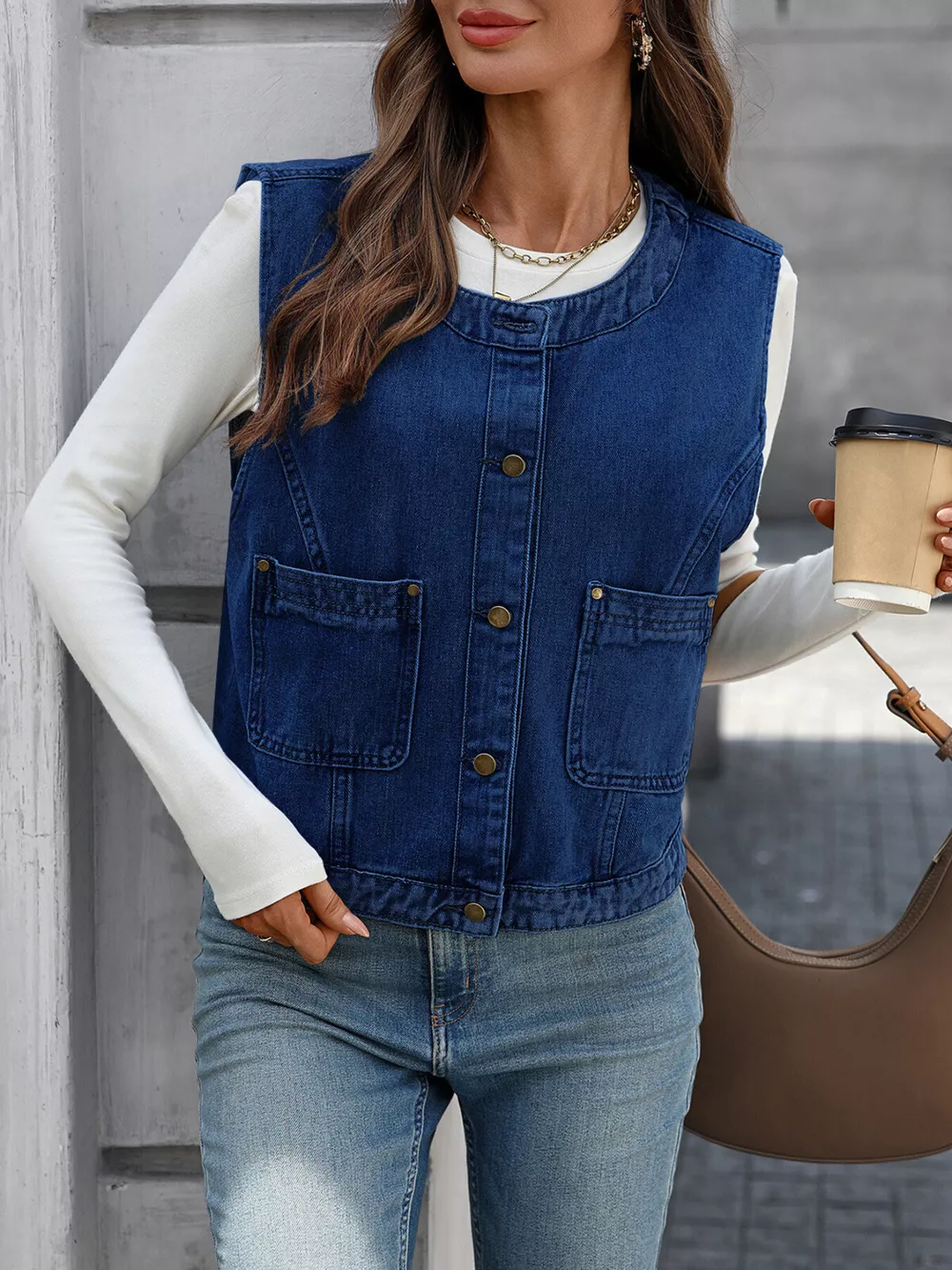Button-Down Denim Vest, image 5