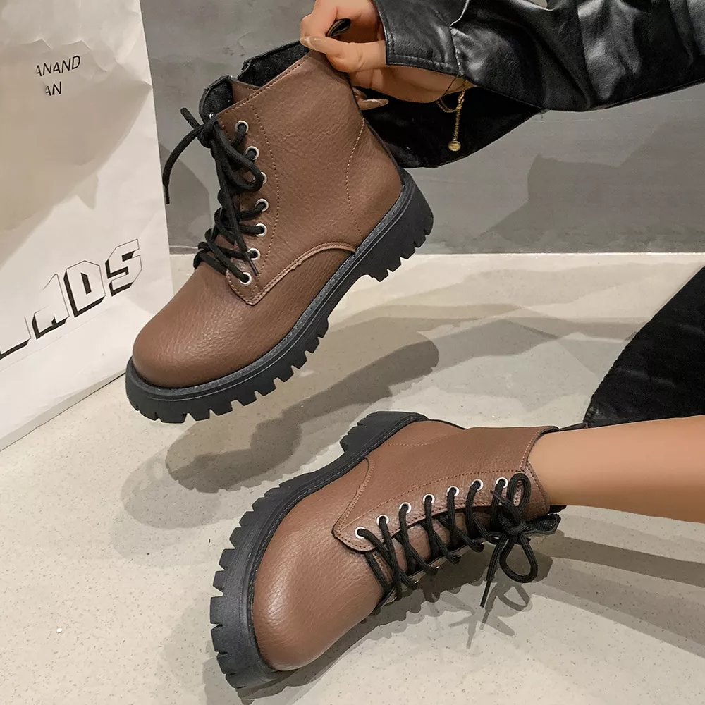 Chunky Platform Lace-Up Combat Boots, image 3