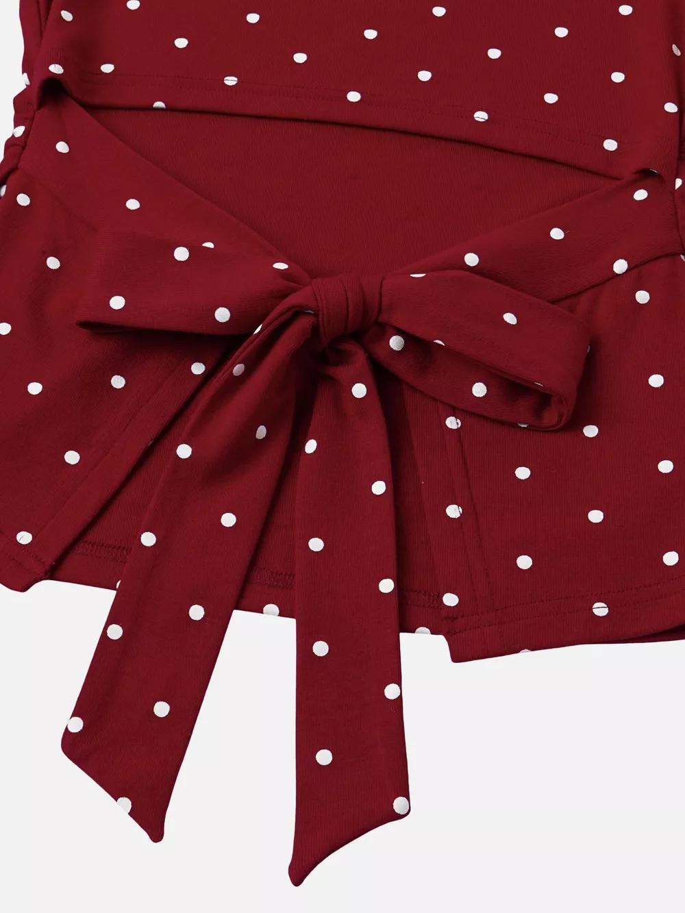 Long Sleeve Polka Dot Tie Back T-Shirt, image 3