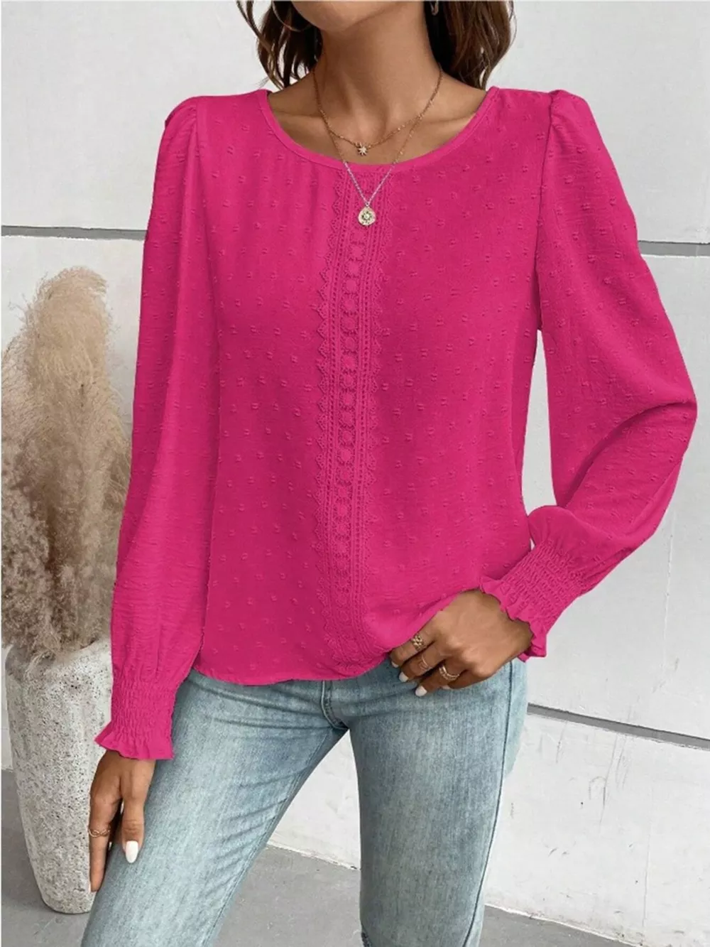 Swiss Dot Long Sleeve Blouse, image 12