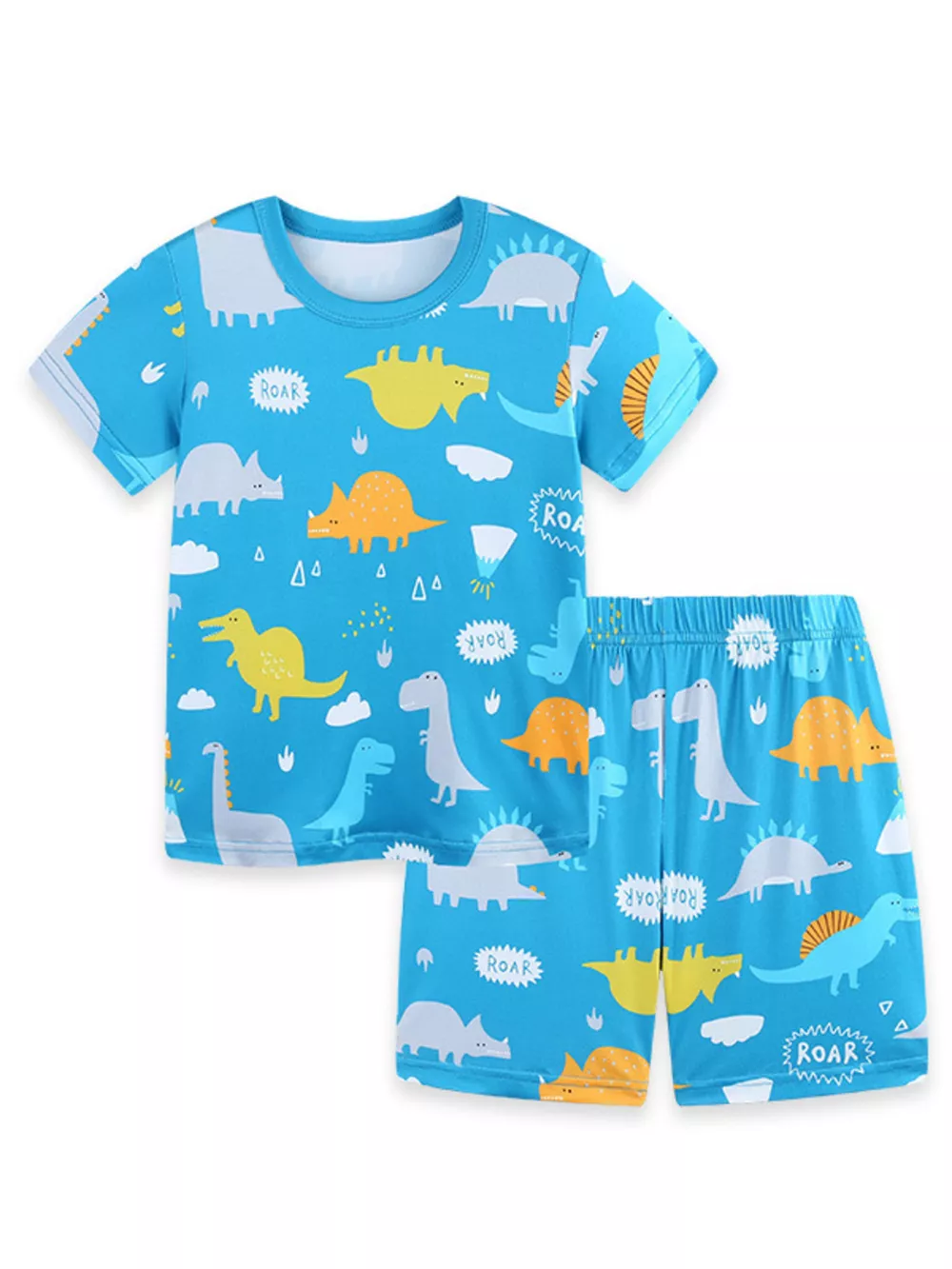 Children's Dinosaur Print Short Sleeve Pajama Set, image 2