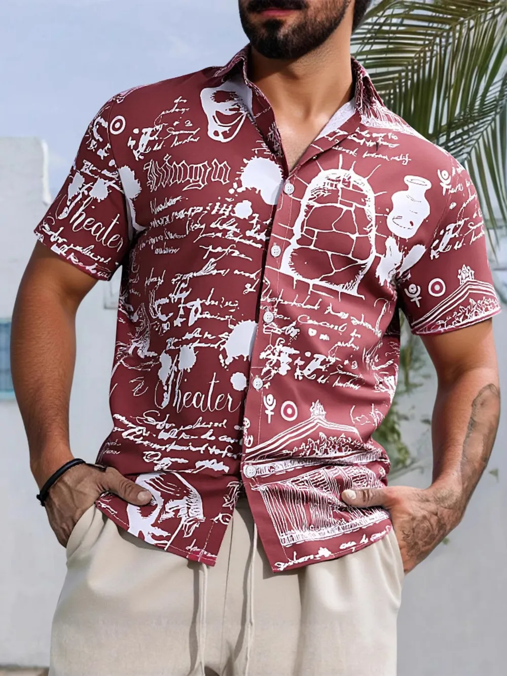 Men's Printed Short Sleeve Shirt, image 2