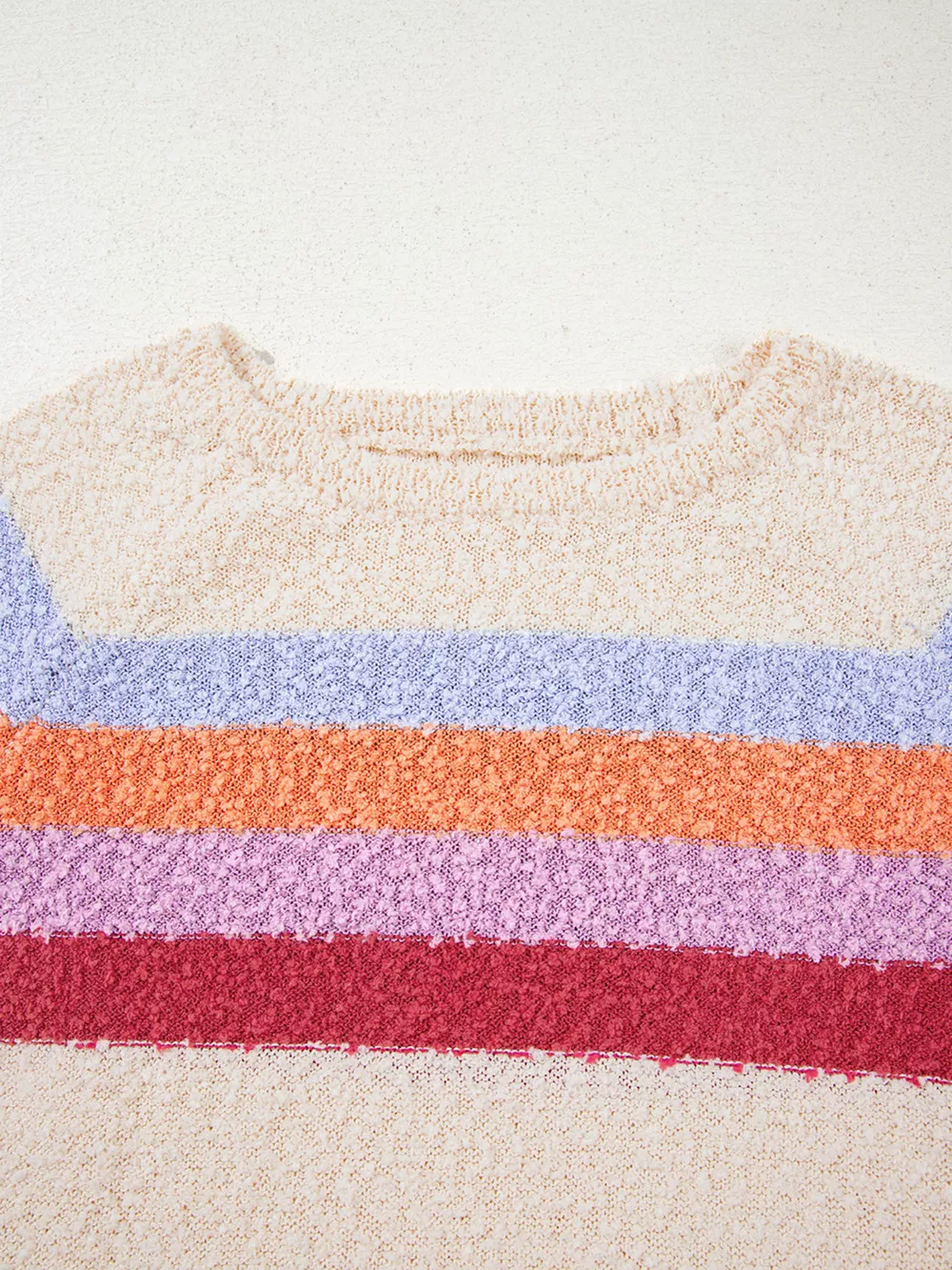 Striped Color Block Loose Sleeve Sweater, image 5