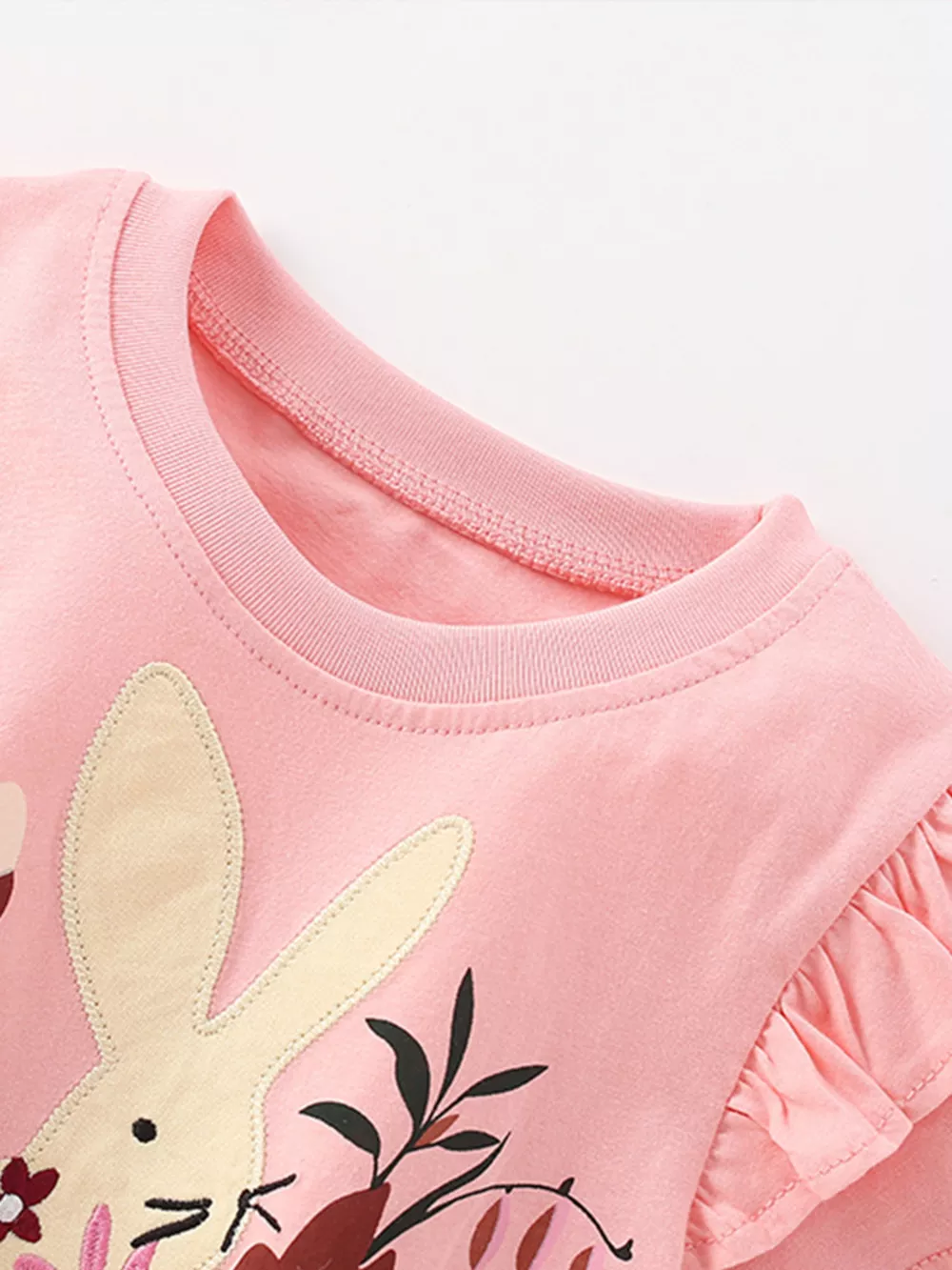 Children's Bunny Floral Ruffle Sleeve T-Shirt, image 2