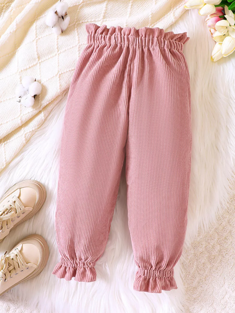 Children's Ruffled Hem Corduroy Pants, image 12