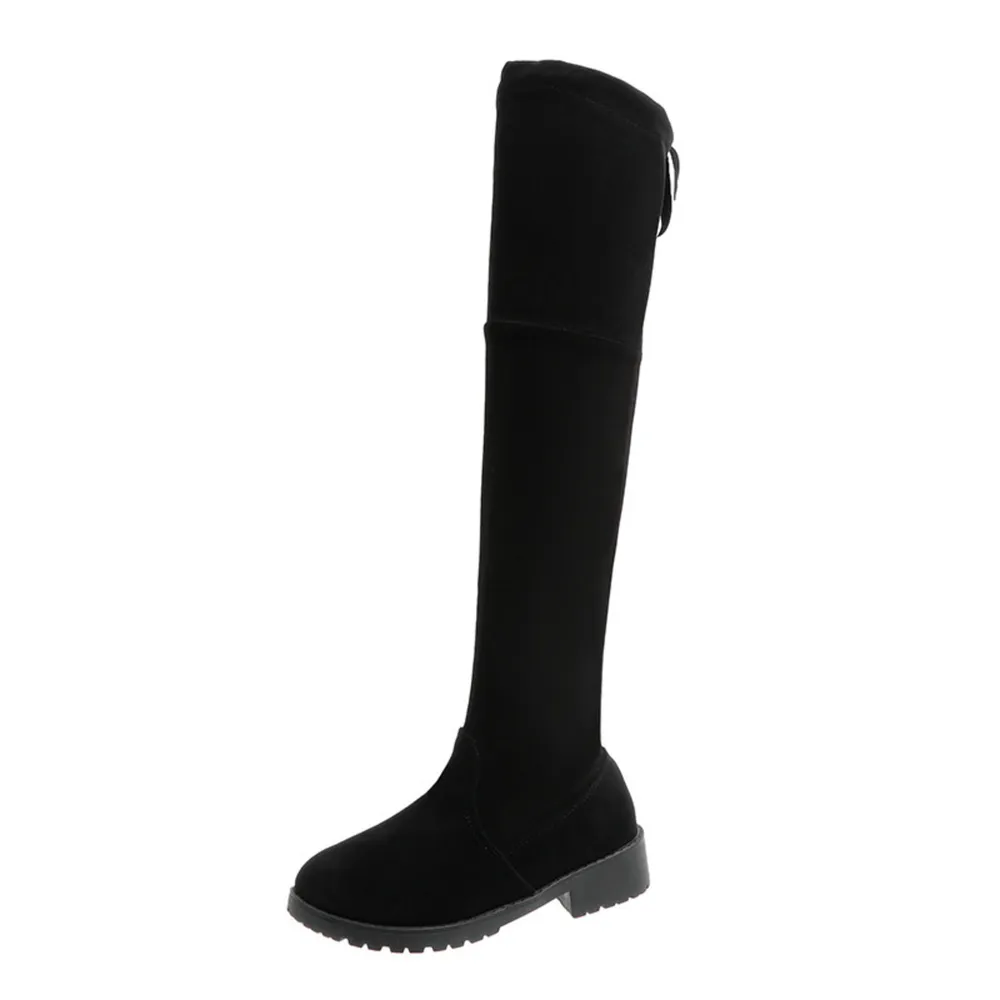 Over-the-Knee Boots with Back Lace-Up Detail