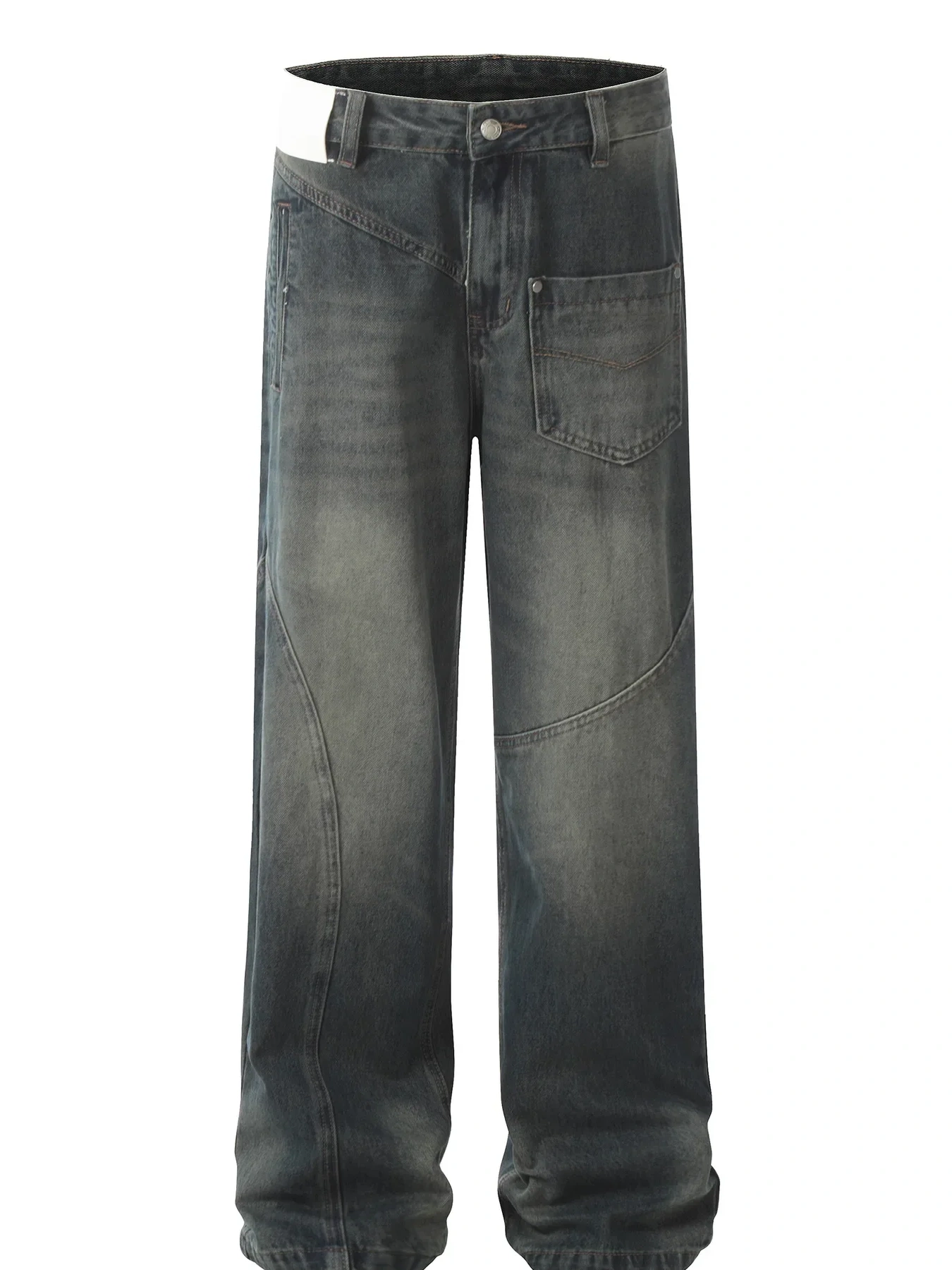 Men's Washed Wide Leg Jeans