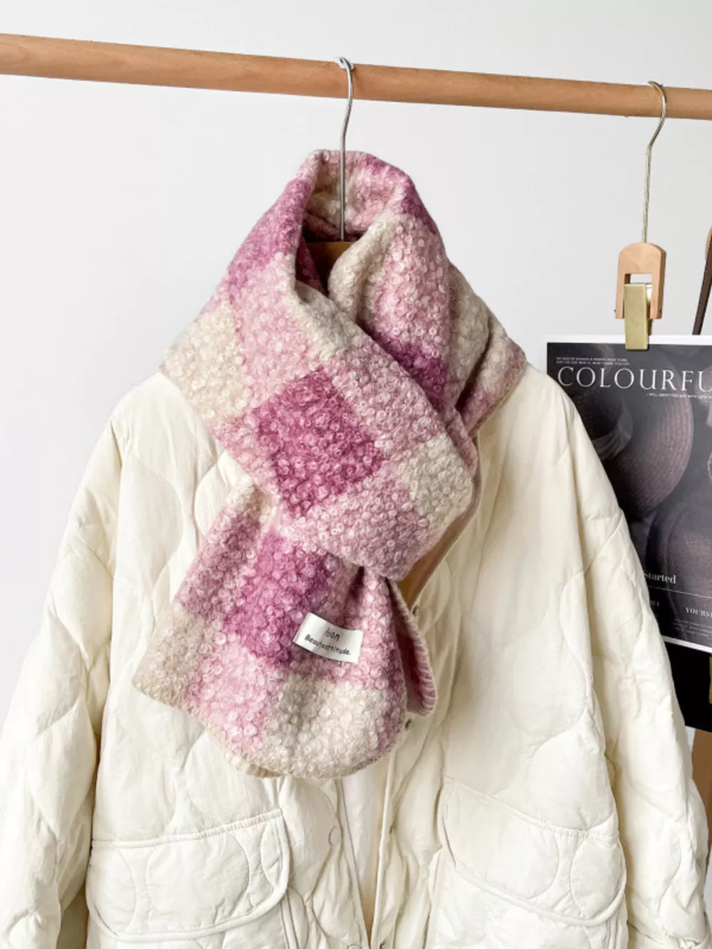 Cozy Plaid Knitted Scarf