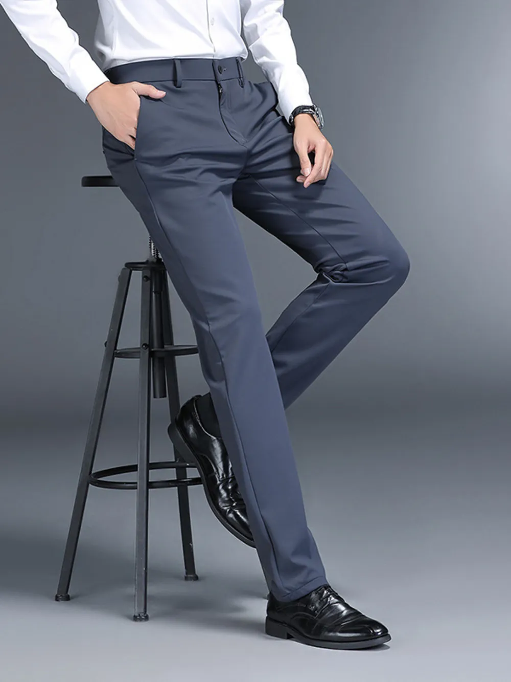 Men's Slim Fit Pants with Pockets, image 3