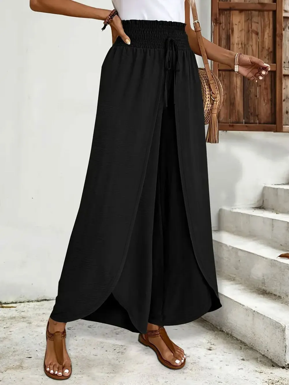 High-Waisted Side Slit Pants, image 2