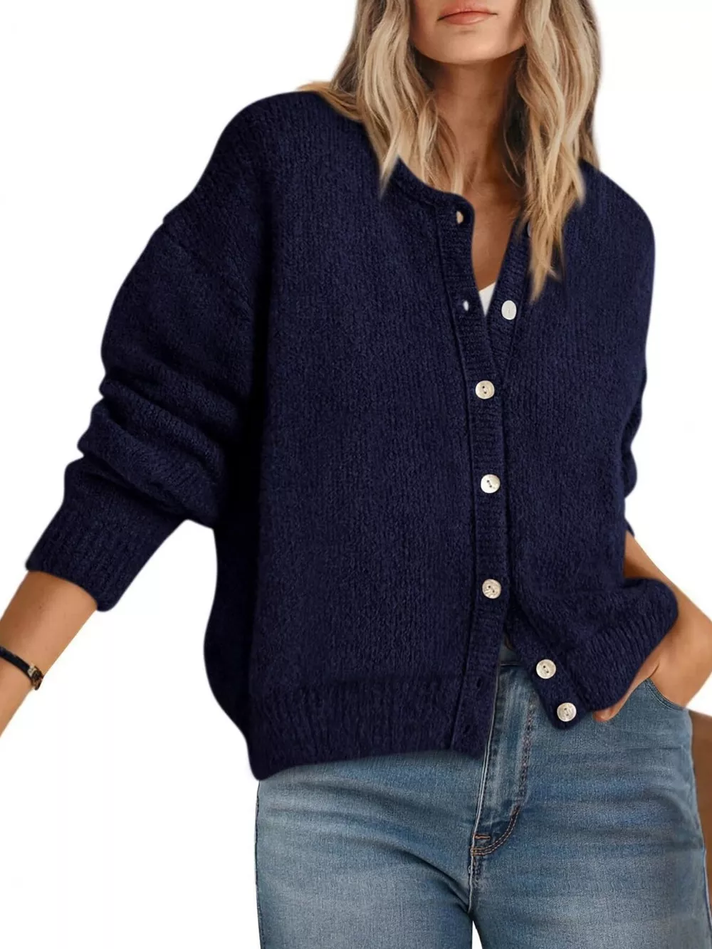 Button-Down Dropped Shoulder Cardigan, image 19
