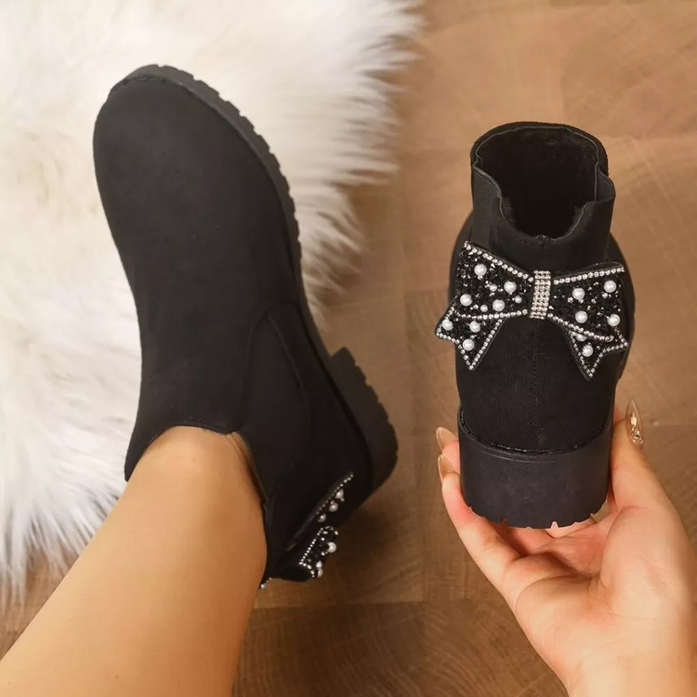 Round Toe Block Heels Boots, image 5