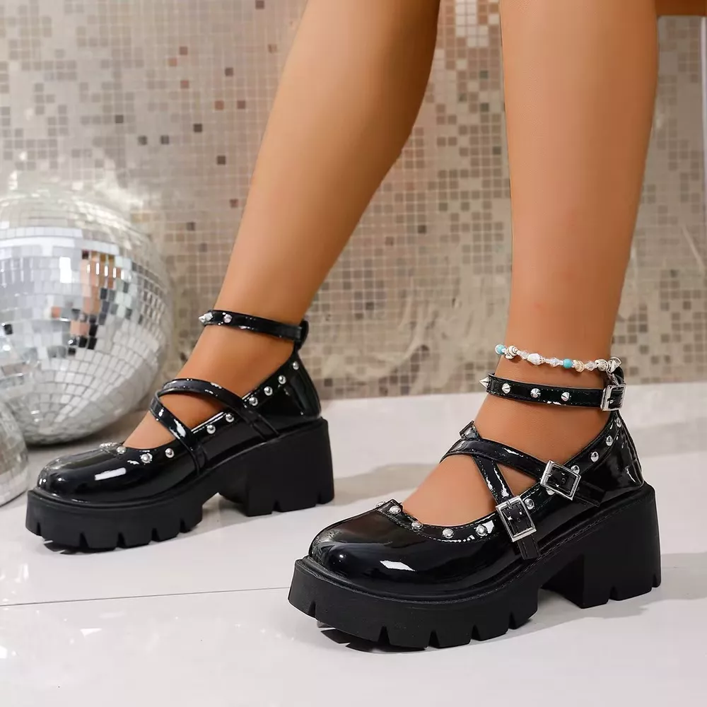 Platform Mary Jane Chunky Heel Sneakers, image 5