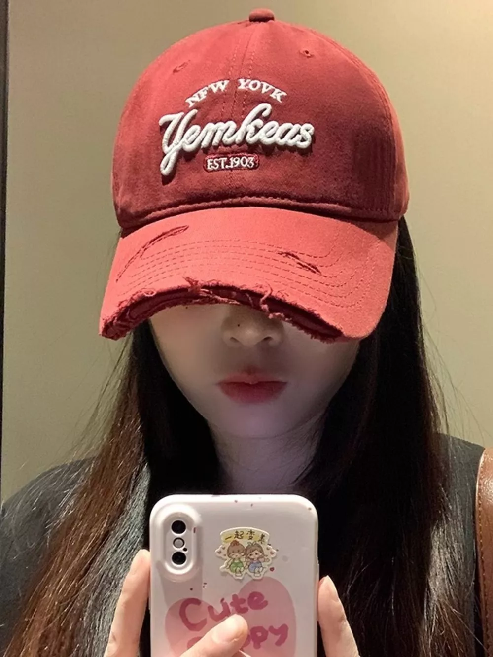 Distressed Embroidered Baseball Cap, image 6