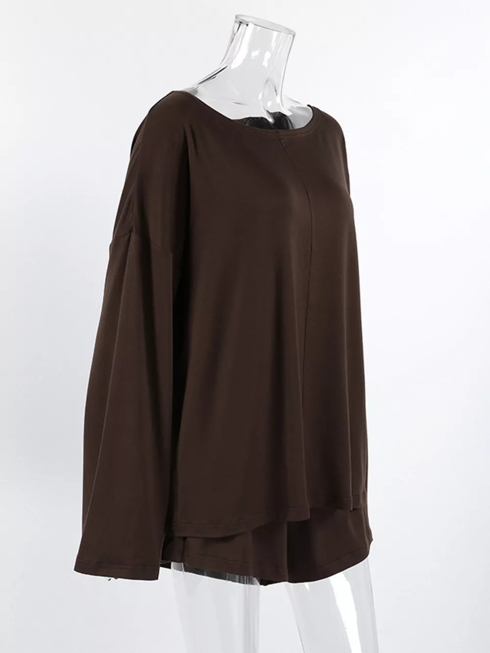 Oversized Long Sleeve Top and Shorts Lounge Set, image 14